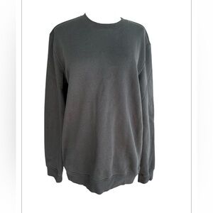 Skims Fleece Lounge Classic Crewneck Sweatshirt Size Small in Washed Onyx Small